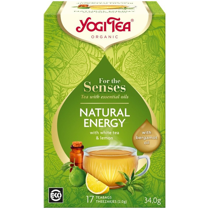 Био чай Yogi Tea с етерично масло Natural Energy, 34 гр