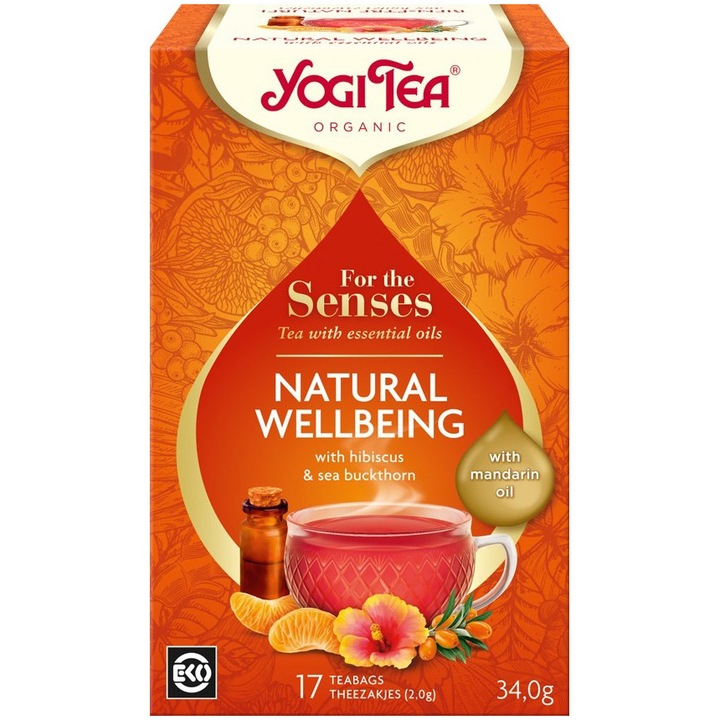 Чай Yogi Tea с био етерично масло Natural Wellbeing, 34 гр