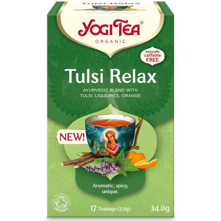 Био чай Tulsi Relax 17, a 2.0g, Yogi Tea, 34.0g