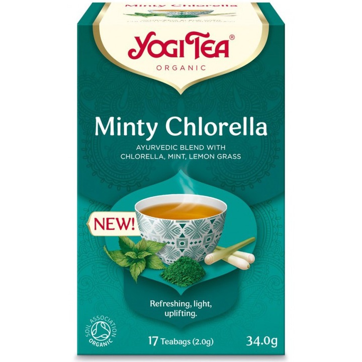 Био чай Yogi Tea, Мента и Хлорела, 17x 2.0гр, 34.0гр