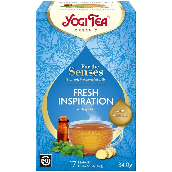 Чай с етерично масло Yogi Tea, Чиста органична свежест, 34гр