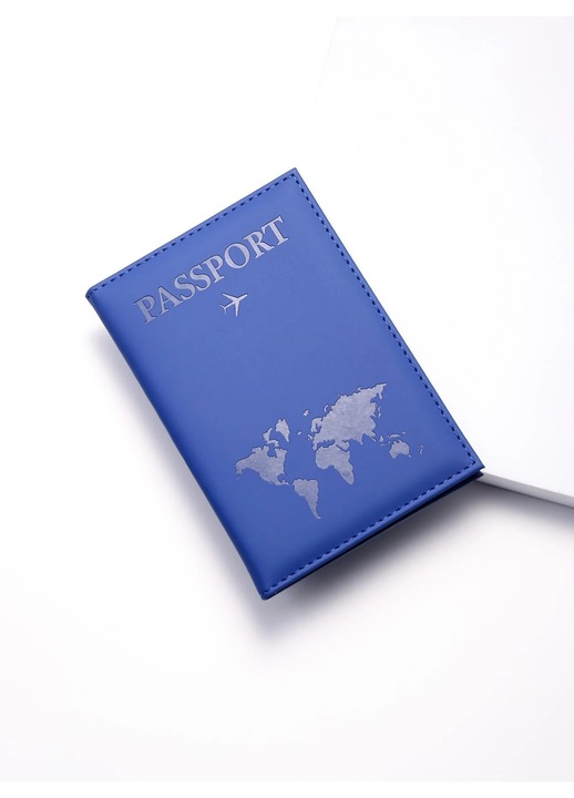 Coperta de protectie pentru pasaport si carduri, Albastru