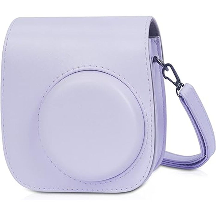 Geanta protectie aparat foto instant, Piele ecologica, Pentru Instax Mini 12, Mov