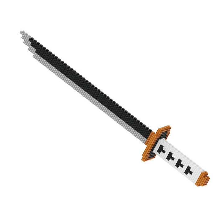 Blocuri de constructie, Model sabie, 1062 piese, 14 ani+, Maro/Alb