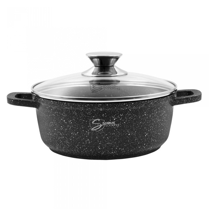 Fazék fedővel Samus TOL20-OC TOLEDO LINE, 2,3 L, 20 x 8, 5 cm, Öntött alumínium, Fekete
