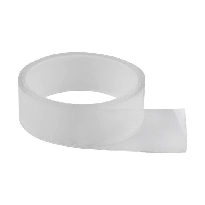 Двойно залепваща нано лента Crisalida, силиконов стикер, многократна и водоустойчива, ширина 3 см, прозрачна