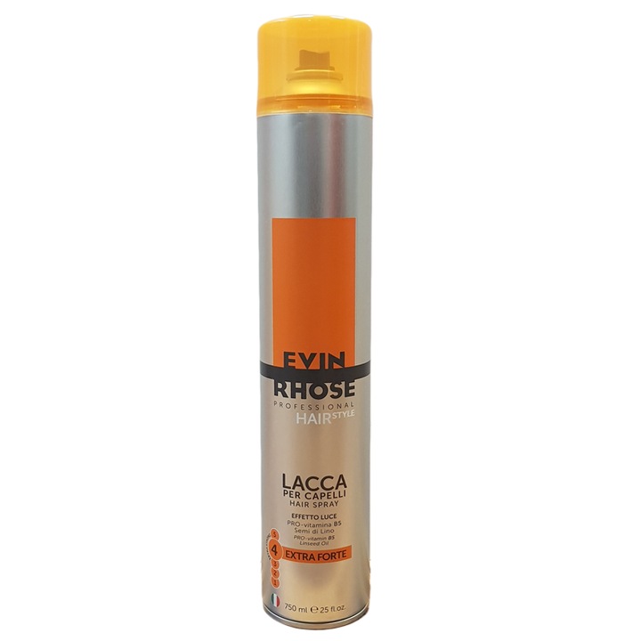Fixativ Evin Rhose Extra Strong Hold 750 ml, cu provitamina B5, fara lipire, pentru flexibilitate