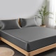 Set lenjerie de pat, asternuturi de pat, 150 x 200 cm, gri inchis, SILKYFIT