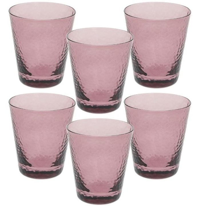 Tognana vizespohár szett, Ametista Alice, 330 ml, Üveg, Rózsaszín, 6 db