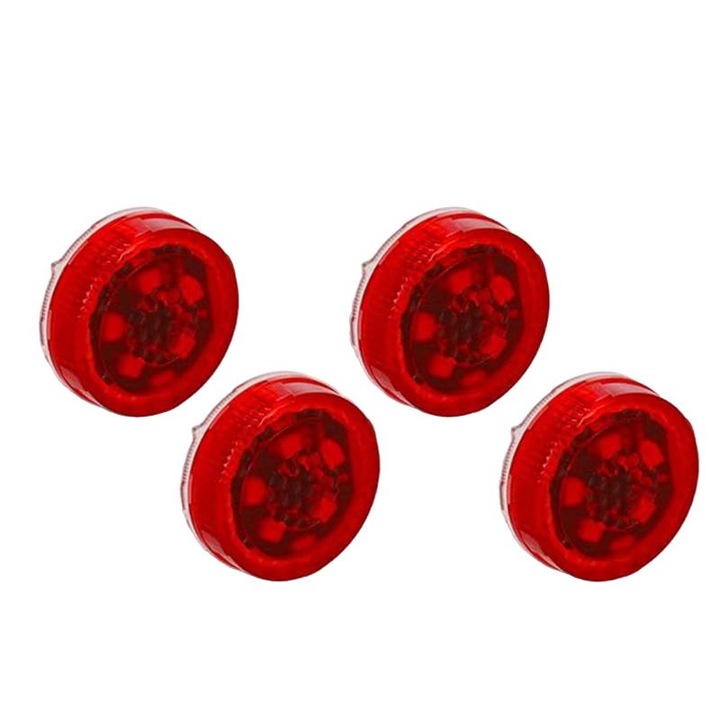 Pachet 4 bucati set lumini cu 5 led-uri auto wireless magnetice pentru semnalizare pericol si usi deschise, Rosu