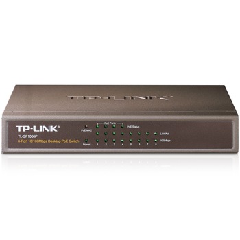 Switch TP-LINK TL-SF1008P, 8 x 10/100 Mbps + 4 porturi PoE Switch TP-LINK TL-SF1008P, 8 x 10/100 Mbps + 4 porturi PoE