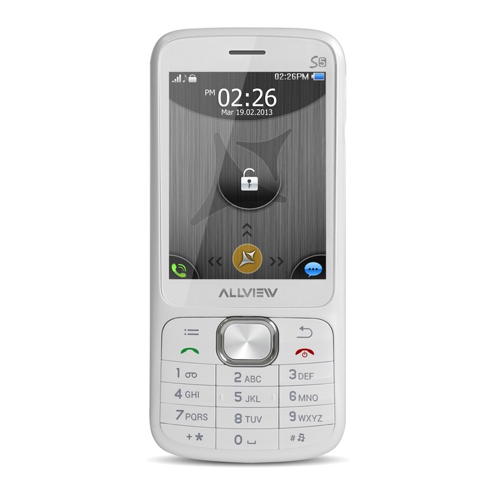 Allview Simply S5 mobiltelefon, Kártyafüggetlen, Dual-Sim, Fehér