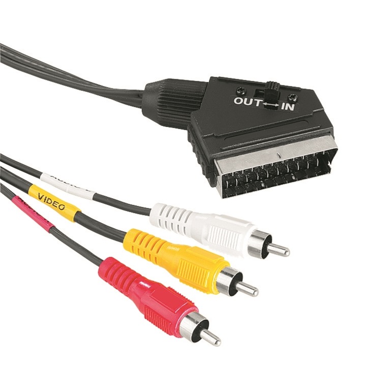 Cablu conectare video Hama SCART - 3 RCA, 1.5m