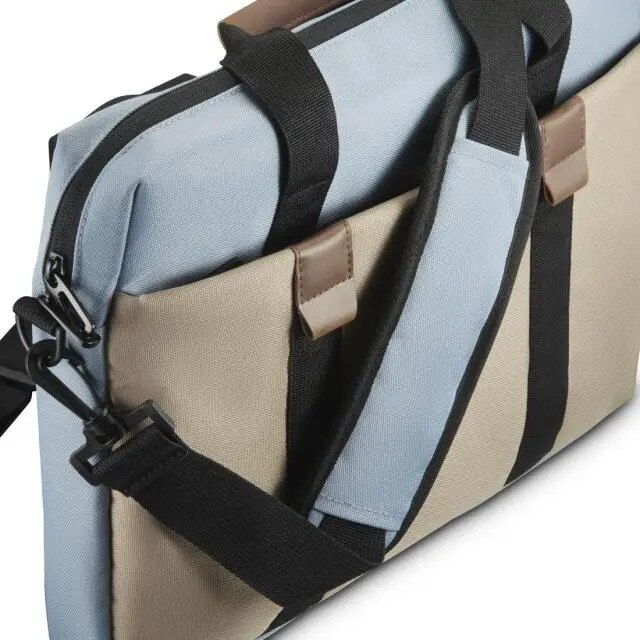 Geanta laptop, Hama, 40 - 41 cm, 15.6 - 16.2", Bej/Albastru deschis
