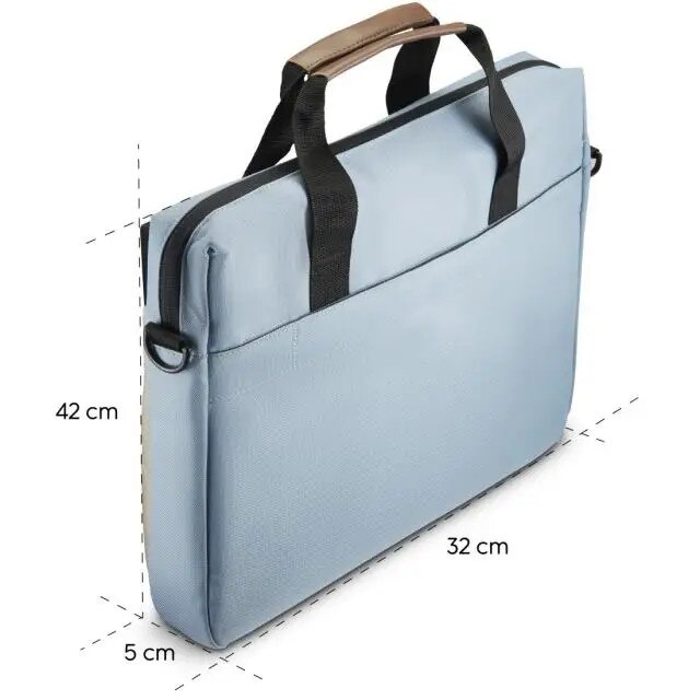 Geanta laptop, Hama, 40 - 41 cm, 15.6 - 16.2", Bej/Albastru deschis