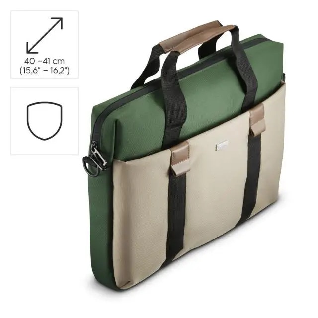 Geanta laptop, Hama, 40 - 41 cm, 15.6 - 16.2", Verde/Bej