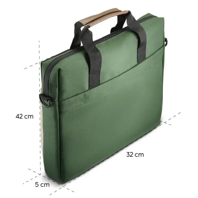 Geanta laptop, Hama, 40 - 41 cm, 15.6 - 16.2", Verde/Bej