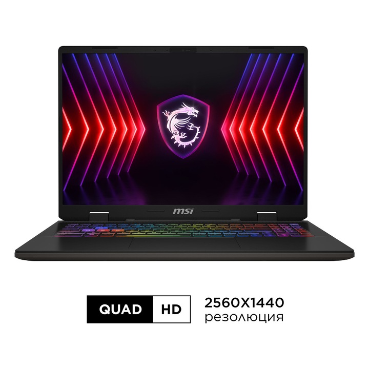 Лаптоп MSI Sword 16 HX B14VGKG с Intel Core i7-14700HX (2.1/5.5GHz, 30M), 32 GB, 1TB M.2 NVMe SSD, NVIDIA RTX 4070 8GB GDDR6 DLSS 3, Windows 11 Home Advanced, Графит