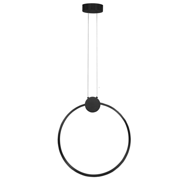 Lampa Suspendata LED Ring Negru 50cm, Design Modern