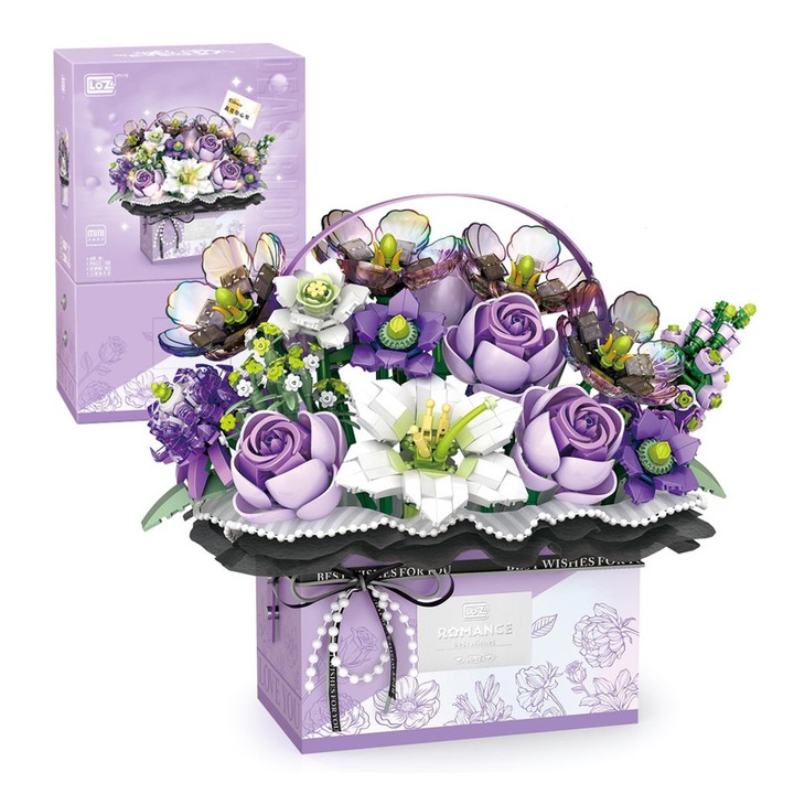 Set de blocuri de constructie, serie de plante, 1179 piese, potrivit pentru copii/adulti peste 8 ani, multicolor