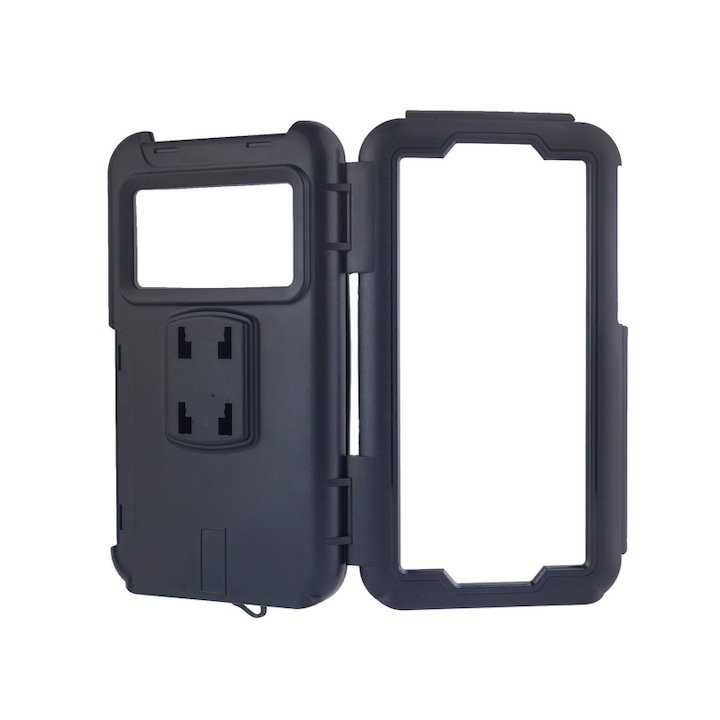 Motoros telefontartó, BOMSTOM, Ütésálló, Fekete