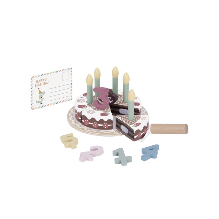 Tooky Toy fából készült torta, születésnap, TH544B, 18 hónapos+