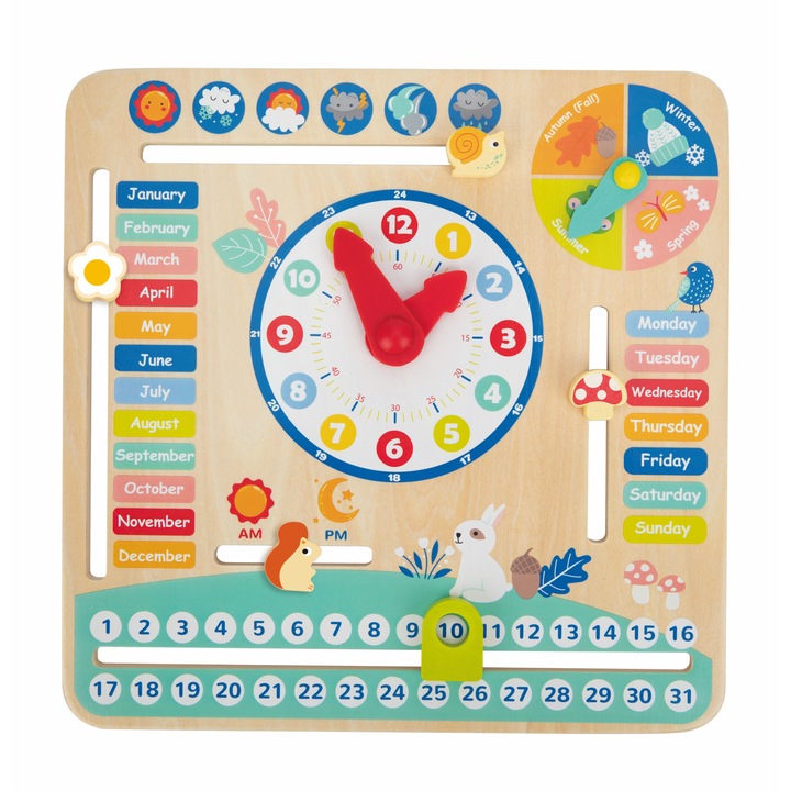 Дървен календар Tooky Toy, с месеци, TF329A, 3 години +