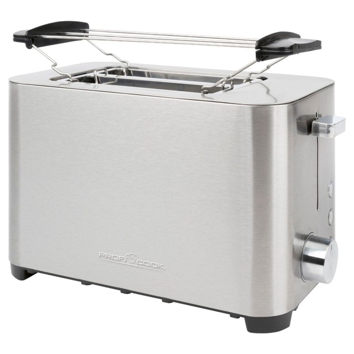 Prajitor de paine, PROFI COOK, ProfiCook PC TA 1251, 2 felii, 750 W, Otel inoxidabil