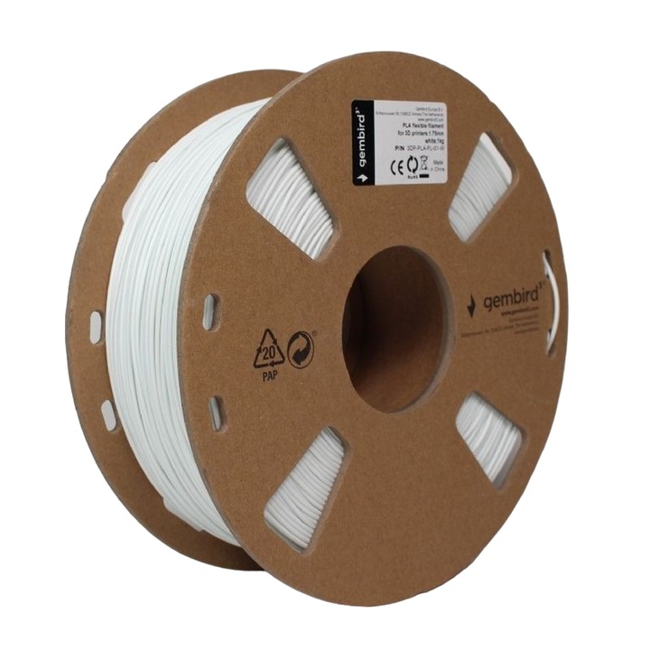 Gembird TIF058111 PLA, 1.75 mm, 1 kg, Fehér filament