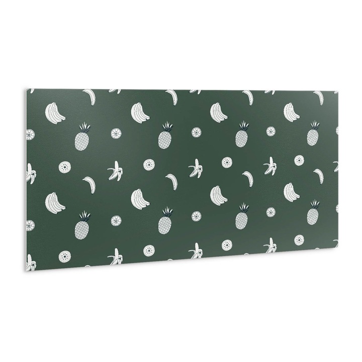 Öntapadó falpanel, Tulup, 100x50 cm, Ananász és banán, Zöld