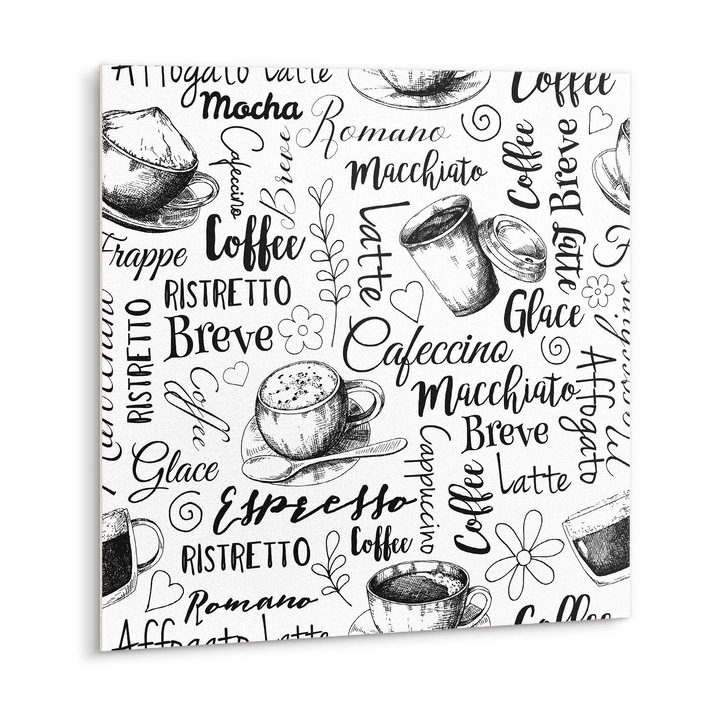 Set placi de autoadezive 9 buc.. Tulup. 30x30 cm. Tema cafelei. Black Chess