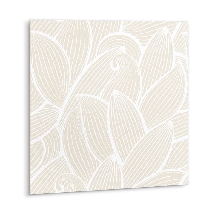 Öntapadós csempék készlet 9 darab., Tulup, 30x30 cm, Lineáris levelek, Krémszín