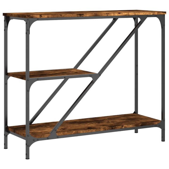 Конзолна маса vidaXL, Опушен дъб, 88, 5x30x75 см, Инженерно дърво, 9.7 Kg
