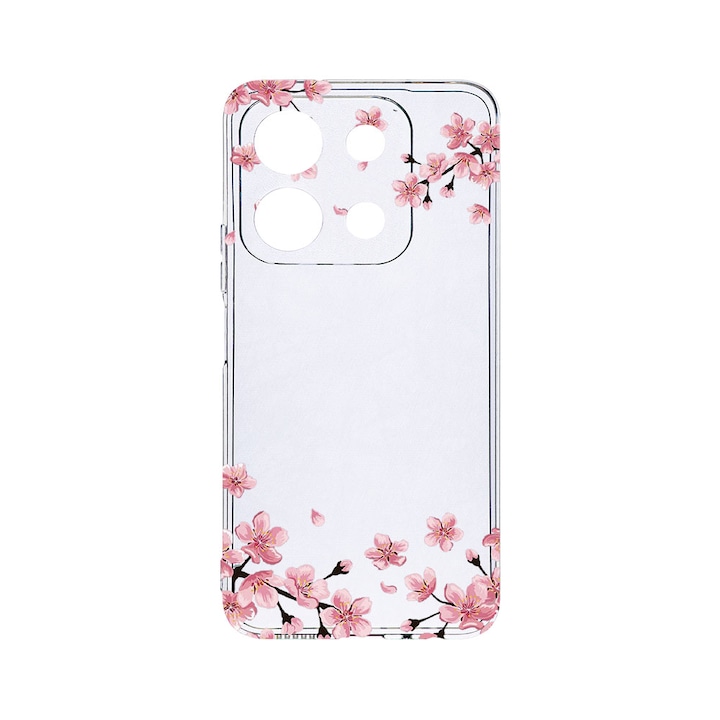 Husa BestCase® Clear Silicon 2MM, Compatibila Cu Xiaomi Redmi Note 13 Pro 5G, Pastel colors - flowers, Antisoc, Protectie Camera, Margini ridicate pentru protectia ecranului, T 694