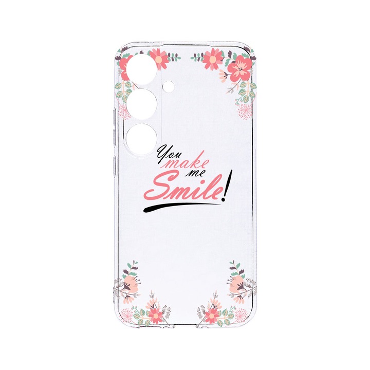 Husa BestCase® Clear Silicon 2MM, Compatibila Cu Samsung Galaxy A55, Make Me Smile, Antisoc, Protectie Camera, Margini ridicate pentru protectia ecranului, T 4