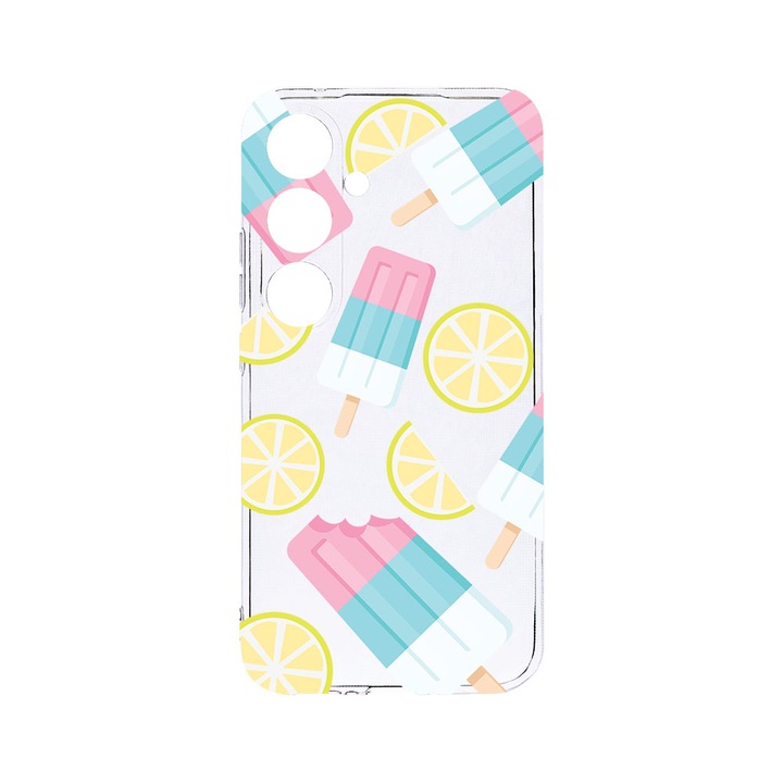 Husa BestCase® Clear Silicon 2MM, Compatibila Cu Samsung Galaxy A55, Ice Cream, Antisoc, Protectie Camera, Margini ridicate pentru protectia ecranului, T 65