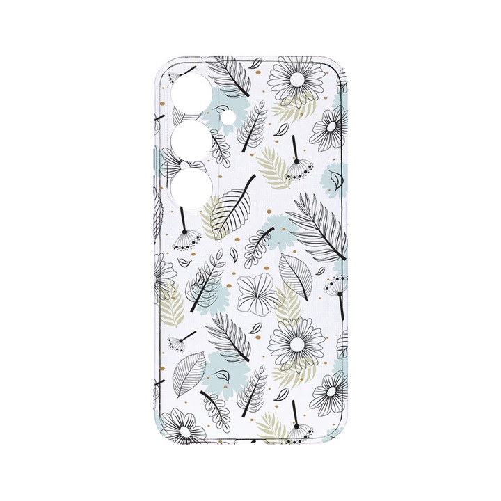 Husa BestCase® Clear Silicon 2MM, Compatibila Cu Samsung Galaxy A55, Flowers, Antisoc, Protectie Camera, Margini ridicate pentru protectia ecranului, T 81