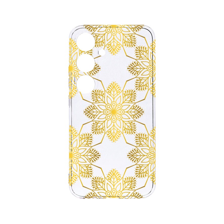 Husa BestCase® Clear Silicon 2MM, Compatibila Cu Samsung Galaxy A55, Gold, Antisoc, Protectie Camera, Margini ridicate pentru protectia ecranului, T 120