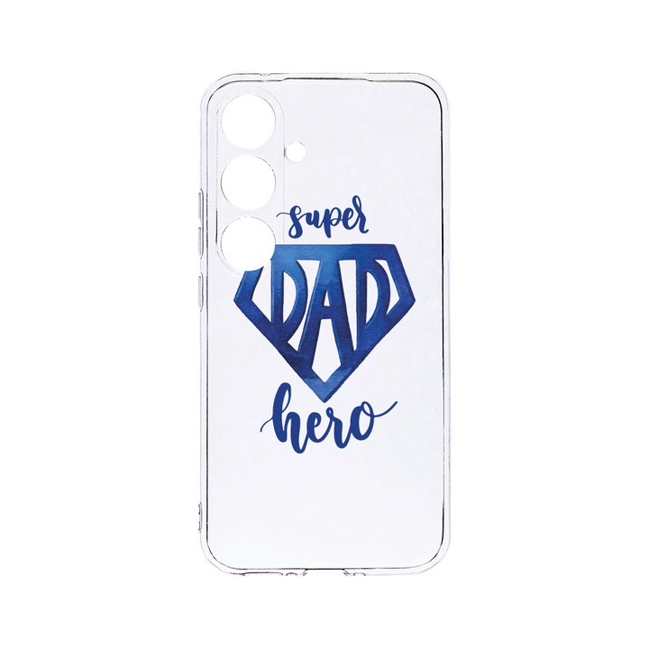 Husa BestCase® Clear Silicon 2MM, Compatibila Cu Samsung Galaxy A55, Superhero Dad, Antisoc, Protectie Camera, Margini ridicate pentru protectia ecranului, T 182