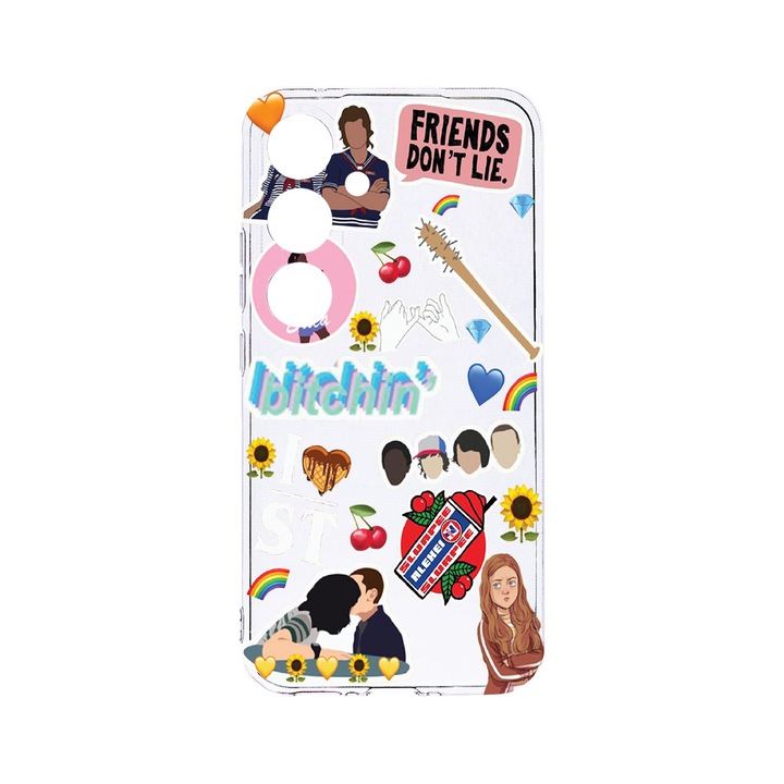 Husa BestCase® Clear Silicon 2MM, Съвместим със Samsung Galaxy S24, Friends Don’t Lie, Противошоков, Защита на камерата, Повдигнати ръбове за защита на екрана, T 376