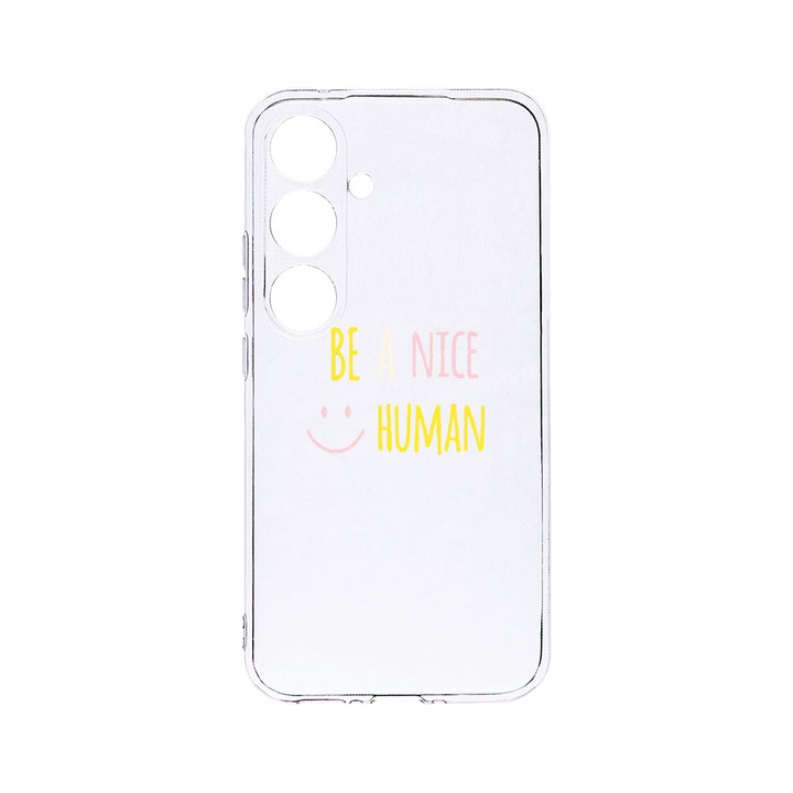Husa BestCase® Clear Silicon 2MM, Compatibila Cu Samsung Galaxy A55, Be Nice, Antisoc, Protectie Camera, Margini ridicate pentru protectia ecranului, T 480