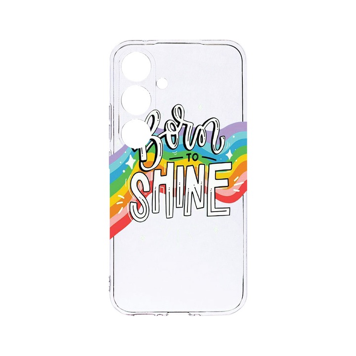Husa BestCase® Clear Silicon 2MM, Compatibila Cu Samsung Galaxy A55, Born To Shine, Antisoc, Protectie Camera, Margini ridicate pentru protectia ecranului, T 489