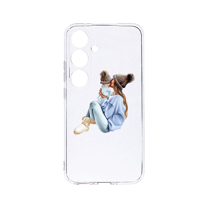 Силиконов калъф BestCase за Samsung Galaxy S24 Plus, Girl Mom With a Boy, Camera Protection, Clear Silicon 2MM, Transparent T 562
