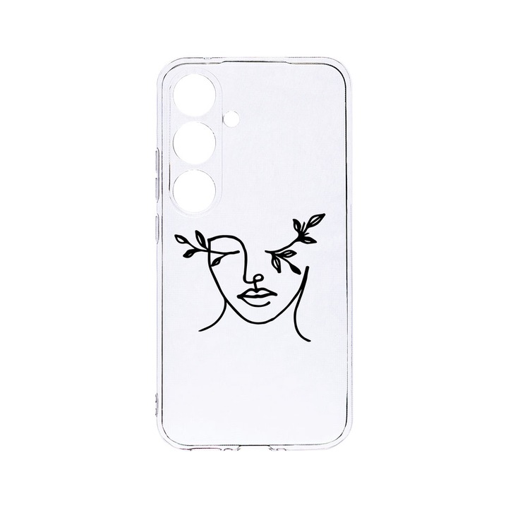 Husa BestCase® Clear Silicon 2MM, Compatibila Cu Samsung Galaxy A55, Woman Abstract, Antisoc, Protectie Camera, Margini ridicate pentru protectia ecranului, T 736