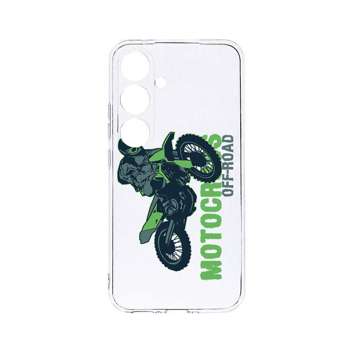 Husa BestCase® Clear Silicon 2MM, Compatibila Cu Samsung Galaxy A55, Motocross, Antisoc, Protectie Camera, Margini ridicate pentru protectia ecranului, T 819