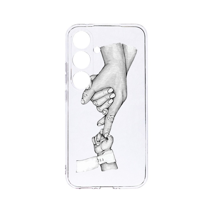 Husa BestCase® Clear Silicon 2MM, Compatibila Cu Samsung Galaxy A55, Mother Hand, Antisoc, Protectie Camera, Margini ridicate pentru protectia ecranului, T 958