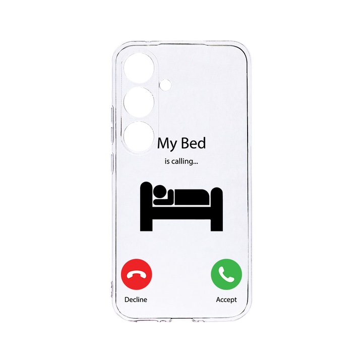 Силиконов калъф BestCase за Samsung Galaxy S24 Plus, My Bed Is Calling, Camera Protection, Clear Silicon 2MM, Transparent T 945