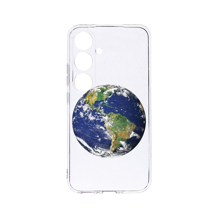Husa BestCase® Clear Silicon 2MM, Compatibila Cu Samsung Galaxy A55, Earth, Antisoc, Protectie Camera, Margini ridicate pentru protectia ecranului, T 947