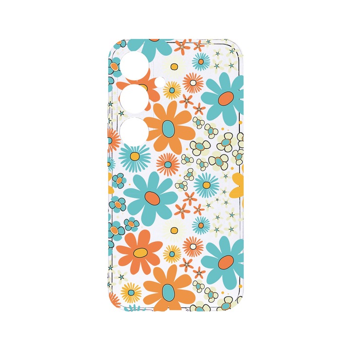 Husa BestCase® Clear Silicon 2MM, Compatibila Cu Samsung Galaxy A55, Spring Flowers, Antisoc, Protectie Camera, Margini ridicate pentru protectia ecranului, T 967