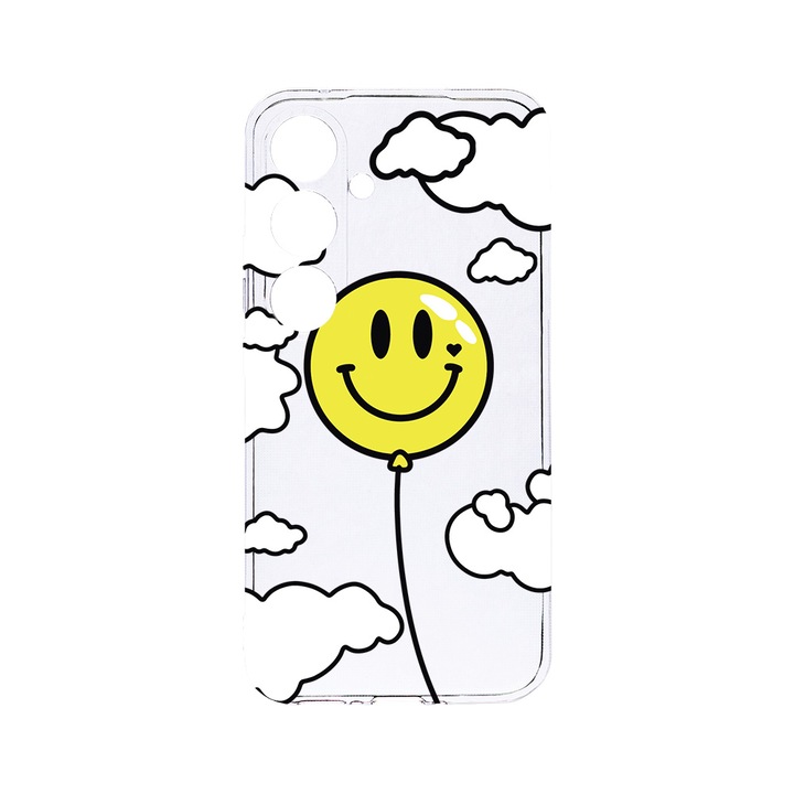 Husa BestCase® Clear Silicon 2MM, Compatibila Cu Samsung Galaxy A55, Balloon Smiley, Antisoc, Protectie Camera, Margini ridicate pentru protectia ecranului, T 957